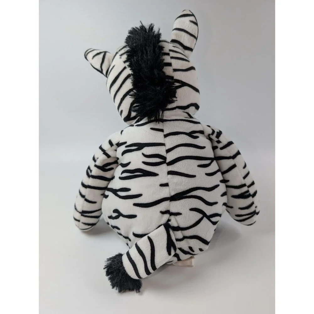 Manhattan Toy Zoe Zebra Plush Black White Stuffed Animal Sitting 15